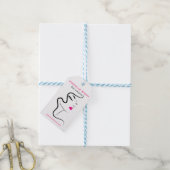 Mädchen mit Haarstyling-Symbol Geschenkanhänger (Mit Garn)
