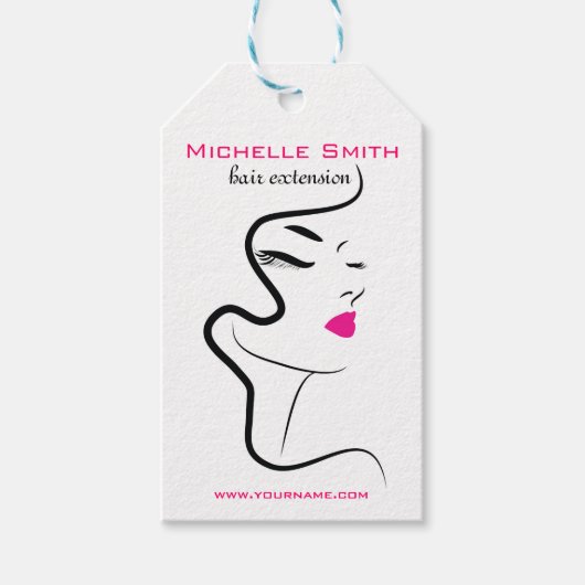 Mädchen mit Haarstyling-Symbol Geschenkanhänger (Vorderseite)