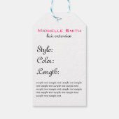 Mädchen mit Haarstyling-Symbol Geschenkanhänger (Rückseite)