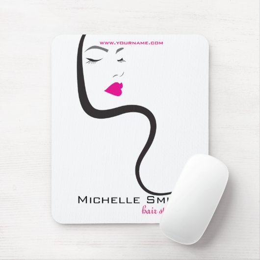 Mädchen mit Haarstyling-Symbol Mousepad (Mit Mouse)