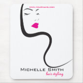 Mädchen mit Haarstyling-Symbol Mousepad (Vorne)