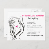 Mädchen mit Haarstyling-Symbol Postkarte (Vorne/Hinten)