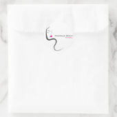 Mädchen mit Haarstyling-Symbol Runder Aufkleber (Tasche)