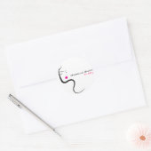 Mädchen mit Haarstyling-Symbol Runder Aufkleber (Umschlag)