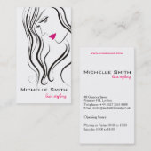 Mädchen mit Haarstyling-Symbol Visitenkarte (Vorne/Hinten)