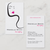 Mädchen mit Haarstyling-Symbol Visitenkarte (Vorne/Hinten)