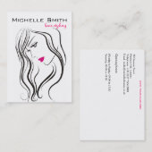 Mädchen mit Haarstyling-Symbol Visitenkarte (Vorne/Hinten)