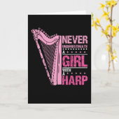 Mädchen mit Harfe Karte (Gelbe Blume)