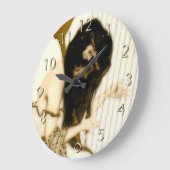 Mädchen mit Harp Große Wanduhr (Winkel)