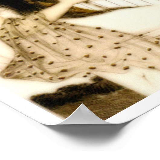 Mädchen mit Harp Poster (Ecke)