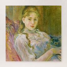 Mädchen mit Hauskatze (von Berthe Morisot)