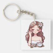 Mädchen mit Hautpflege Schlüsselanhänger (Vorderseite)