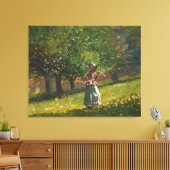 Mädchen mit Hay Rake Leinwanddruck (Insitu (Wohnzimmer))