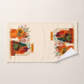 Mädchen mit Herbstbäumen im Jar Badhandtuch Set (Handtuch)