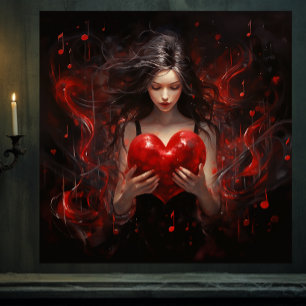 Mädchen mit Herz Leinwanddruck