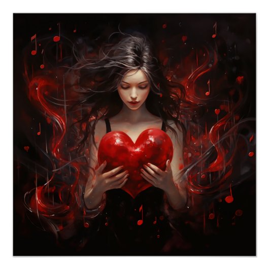 Mädchen mit Herz Poster (Vorderseite)