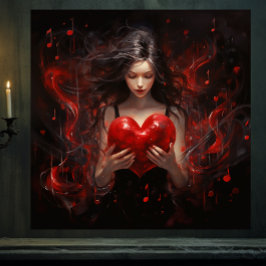 Mädchen mit Herz Poster