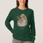 Mädchen mit Hirsch Weihnachten T-Shirt (Vorderseite)