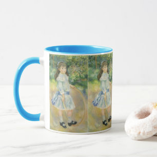 Mädchen mit Hoop von Pierre Renoir, Vintage Kunst Tasse