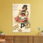 Mädchen mit Hühnern Leinwanddruck (Insitu (Wohnzimmer))