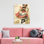 Mädchen mit Hühnern Leinwanddruck (Insitu (Wohnzimmer))
