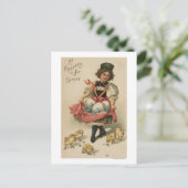 Mädchen mit Hühnern Postkarte (Stehend Vorderseite)