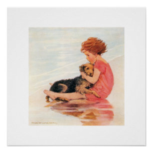 Mädchen mit Hund, Jessie Willcox Smith Poster