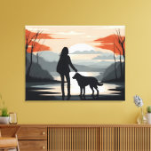 Mädchen mit Hund Leinwanddruck (Insitu (Wohnzimmer))