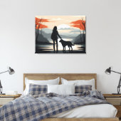 Mädchen mit Hund Leinwanddruck (Insitu (Schlafzimmer))