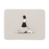 Mädchen mit Hund Magnet (Horizontal)