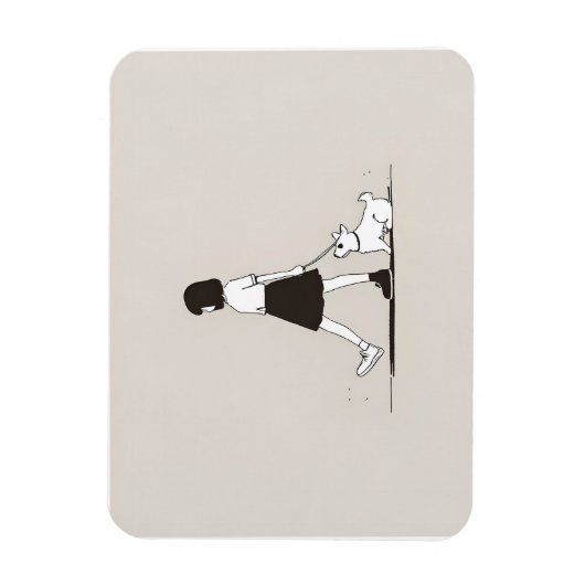 Mädchen mit Hund Magnet (Vertikal)