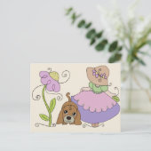 Mädchen mit Hund Postkarte (Stehend Vorderseite)