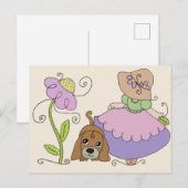 Mädchen mit Hund Postkarte (Vorne/Hinten)