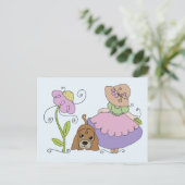 Mädchen mit Hund Postkarte (Stehend Vorderseite)