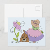 Mädchen mit Hund Postkarte (Vorne/Hinten)