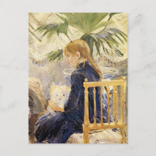 Mädchen mit Hund von Berthe Morisot Postkarte