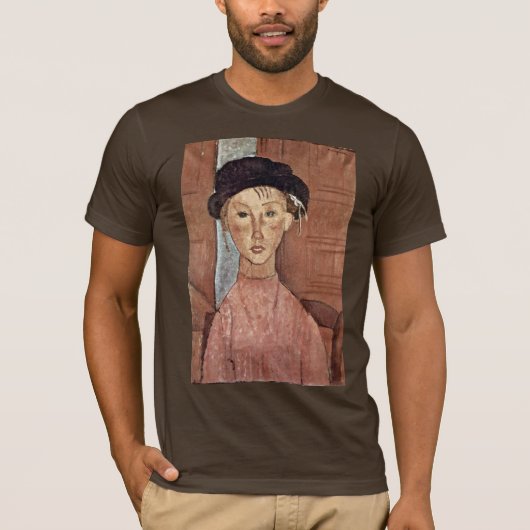 Mädchen mit Hut durch Modigliani Amedeo T-Shirt (Vorderseite)
