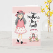 Mädchen mit Hut Mutterliebe Karte (Gelbe Blume)