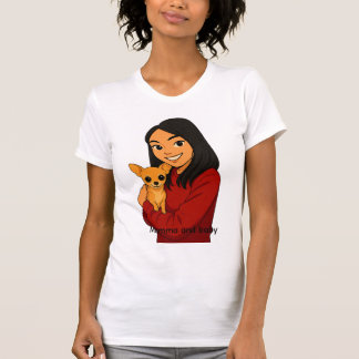 Mädchen mit ihrem Hündchen T-Shirt
