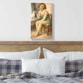 MÄDCHEN MIT IHRER KATZE LEINWANDDRUCK (Insitu (Schlafzimmer))