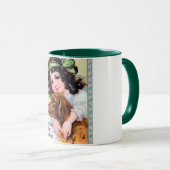 Mädchen mit Irish Setter Dog, Saint Patrick's Day Tasse (VorderseiteRechts)