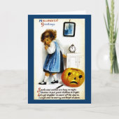 Mädchen mit Jack o' Lantern Karte (Vorderseite)