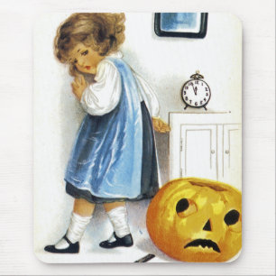 Mädchen mit Jack o' Lantern Mousepad