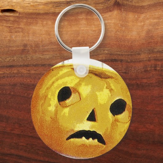 Mädchen mit Jack o' Lantern Schlüsselanhänger (Vorderseite)