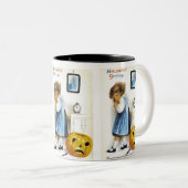 Mädchen mit Jack o' Lantern Zweifarbige Tasse (VorderseiteRechts)