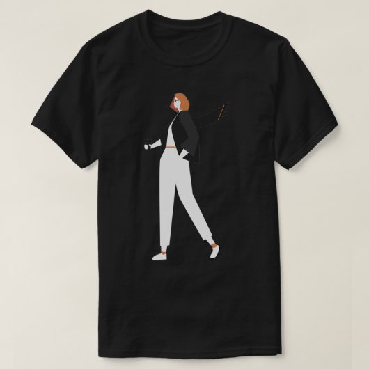 Mädchen mit Kaffee-Cup T-Shirt (Design vorne)