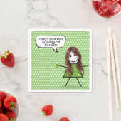 Mädchen mit Kaffee und Zitat Serviette (Beispiel)