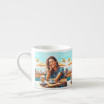 Mädchen mit Kaffeepause