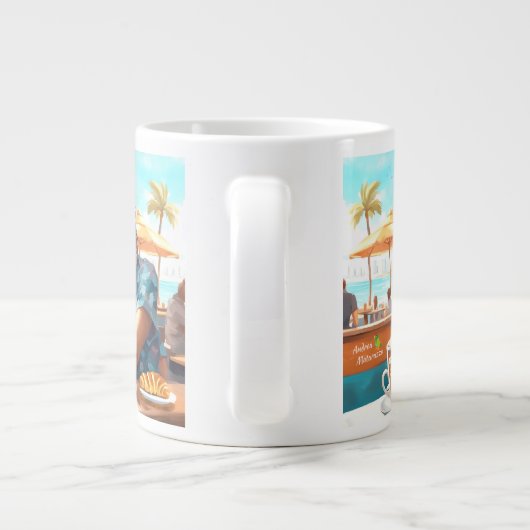 Mädchen mit Kaffeepause Jumbo-Tasse (Rückseite)