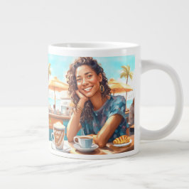 Mädchen mit Kaffeepause Jumbo-Tasse